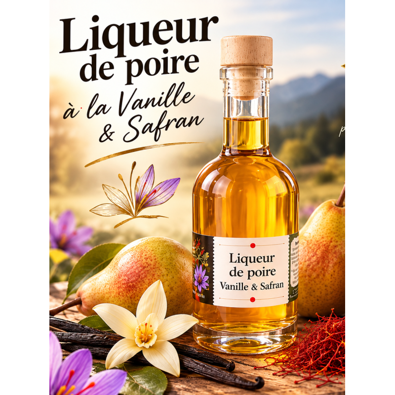 Liqueur de poire à la vanille et safran