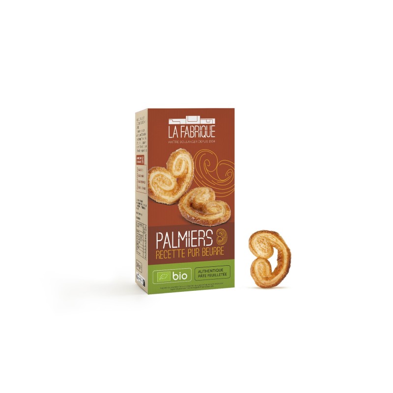 Palmiers au beurre bio100g par 12 (2.17/pièce)