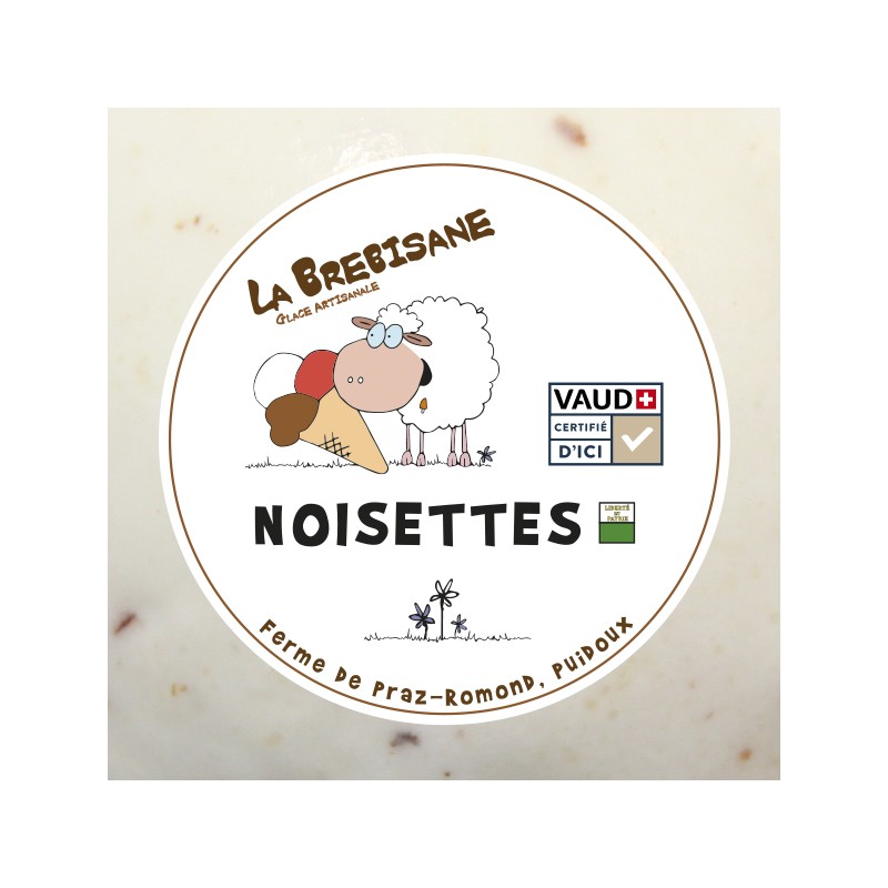 Glace noisettes Vaud+ 135ml ( par 6)