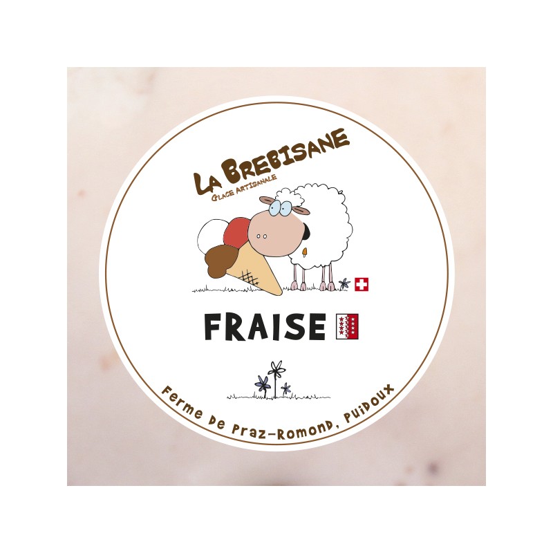 Glace fraises valaisannes 500ml (par 6)